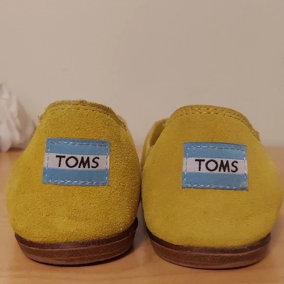 TOMS Shoes Blazing Yellow Women's Jutti Suede Flats Size 7 - Picture 12 of 16